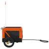 Pet Bike Trailer Orange and Black Oxford Fabric&Iron