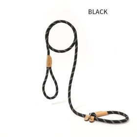 Dog Rope Pet Pulling Rope Puppy Strap Traction Rope Heavy Duty Belt Large Dog Leash Dog Collar Strap Dog Training Pet Harness Hands-Free Leash For Sma (Color: black, size: 1.5x1)